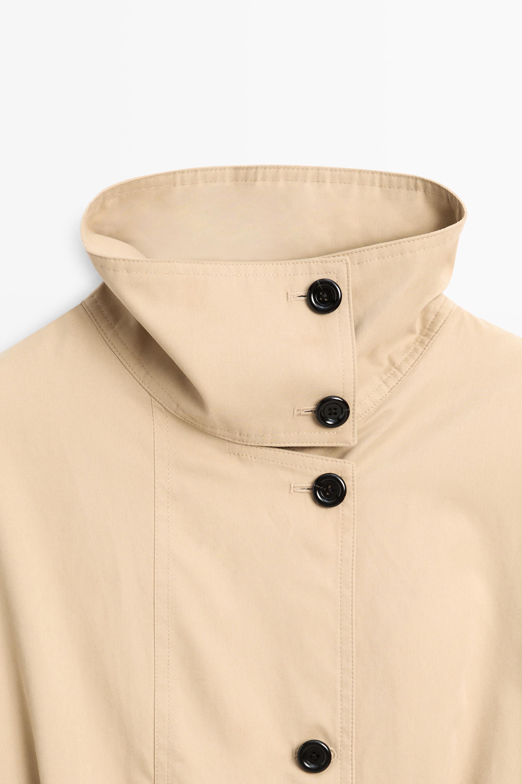 Pleated stand-collar bomber jacket